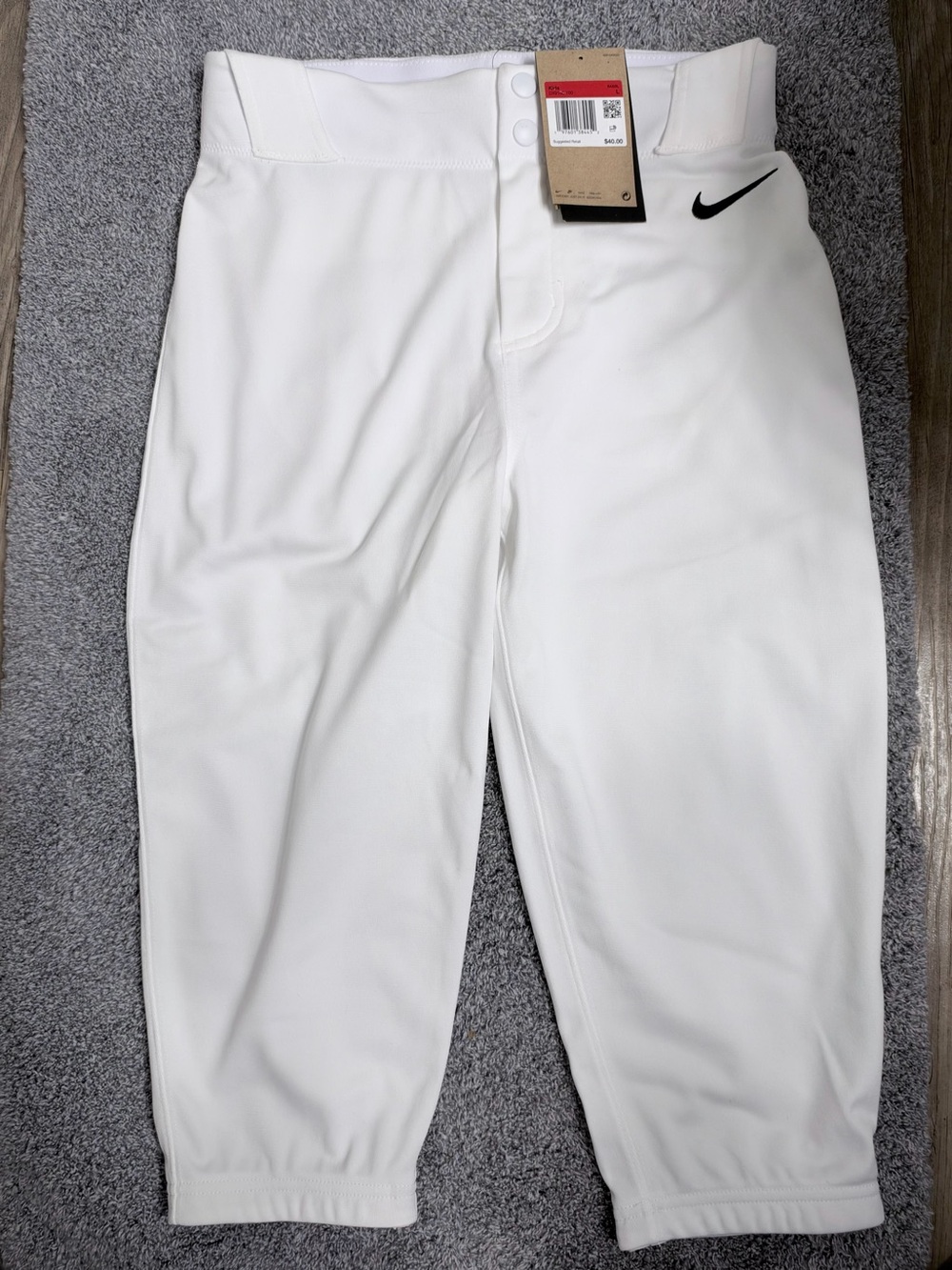 Nike Boys Vapor Select 2 High Baseball Pants White Size L NWT